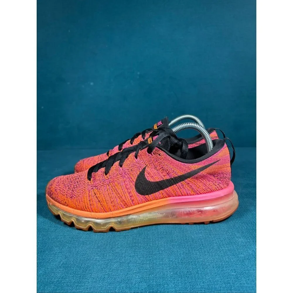 Nike Flyknit Air Max Women’s Size 9 Bright Crimson Pink Orange 620659-800 Runnin